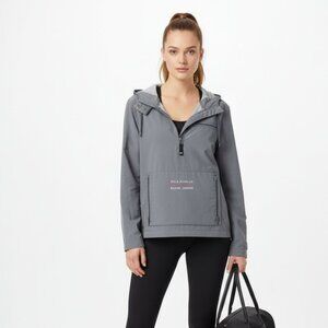 Ralph Lauren Polo Gray Windbreaker Hoodie Long Sleeve Sporty Jacket M